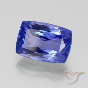 7.06 ct Blue Tanzanite Stone, Natural Tanzanite in Cushion-Cut Shape for Sale