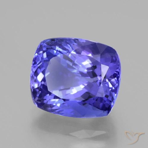 7.98 ct Blue Tanzanite Stone, Natural Tanzanite in Cushion-Cut Shape for Sale