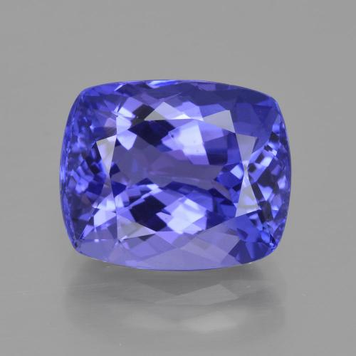 12.03ct Cushion-cut Blue Tanzanite from Tanzania, Dimension 13.1 x 12 ...