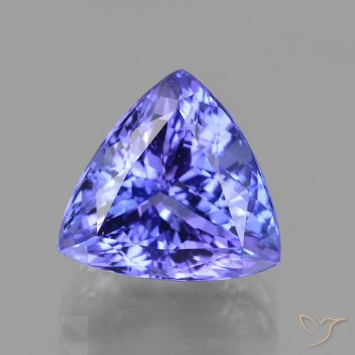 6.83 ct Blue Tanzanite, 11.9 x 11.3 mm Trillion Cut From Tanzania, Photo A