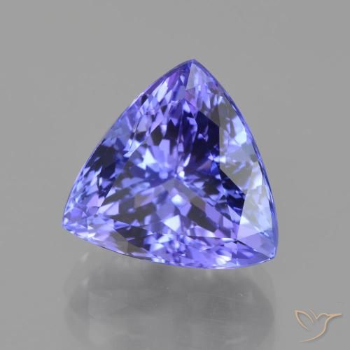 6.83 ct Blue Tanzanite Stone, Natural Tanzanite in Trillion Facet Shape for Sale