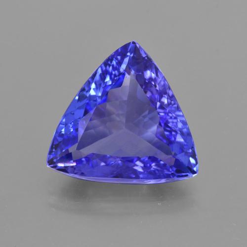 13.6 x 12.9mm Trillion Blue Tanzanite from Tanzania, Weight of 6.3ct, Natural heated Gemstone in VVS-VS Clarity, 1pc Trillion Facet Tanzanite - Color: Intense Violet Blue, Mohs Hardness of 6.5 - 7 suitable for daily wear jewelry, December Birthstone, Photo A