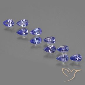 2.04 ctw Blue Tanzanite Stones, Natural Tanzanite in Pear Facet Shape for Sale