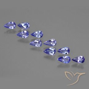 1.52 ctw Blue Tanzanite Stones, Natural Tanzanite in Pear Facet Shape for Sale
