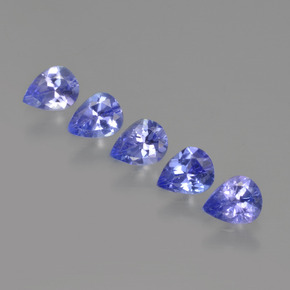 Intense Violet Blue Tansanit Edelstein - 0.3ct Birnen Schliff (ID: 412925)