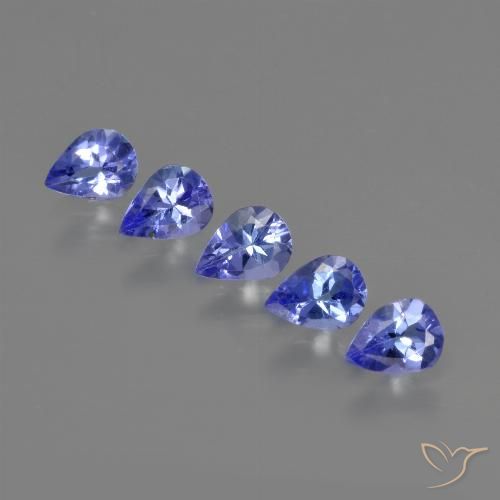1.27 ctw Blue Tanzanite Gemstones, Tanzanite Gems in Pear Facet Shape for Sale.