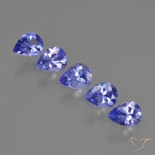 1.53 ctw Blue Tanzanite Gemstones, Tanzanite Gems in Pear Facet Shape for Sale.