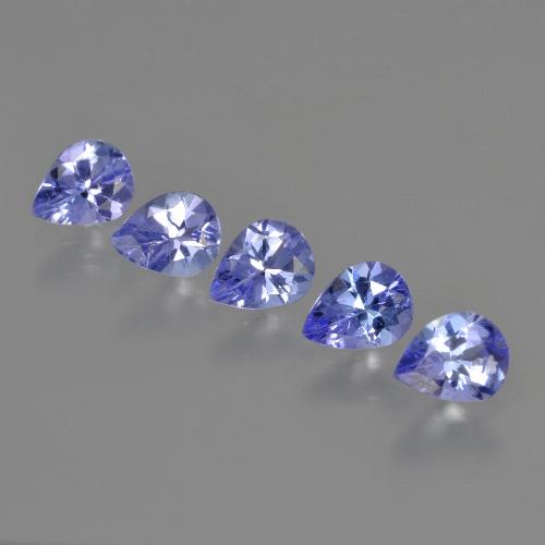 Intense Violet Blue Tansanit Edelstein - 0.3ct Birnen Schliff (ID: 412929)