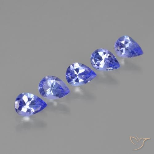 1.39 ctw Blue Tanzanite Stones, Natural Tanzanite in Pear Facet Shape for Sale