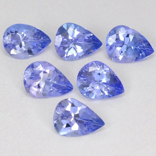 Intense Violet Blue Tansanit Edelstein - 0.3ct Birnen Schliff (ID: 413078)