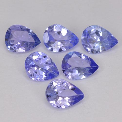 Intense Violet Blue Tansanit Edelstein - 0.3ct Birnen Schliff (ID: 413218)