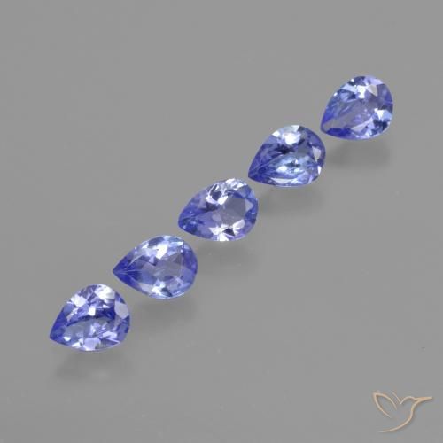 1.25 ctw Blue Tanzanite Stones, Natural Tanzanite in Pear Facet Shape for Sale