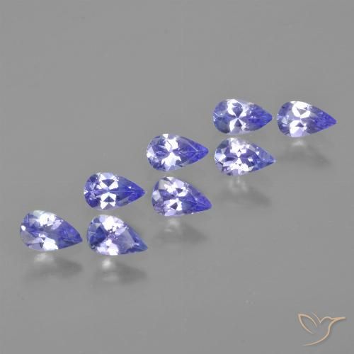 1.78 ctw Blue Tanzanite Gemstones, Tanzanite Gems in Pear Facet Shape for Sale.