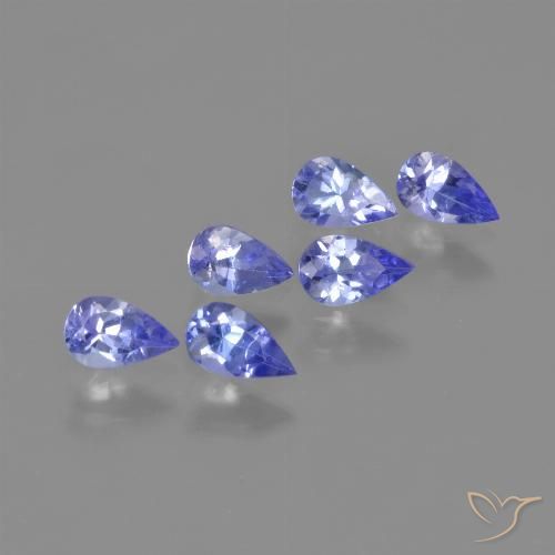 1.43 ctw Blue Tanzanite Gemstones, Tanzanite Gems in Pear Facet Shape for Sale.