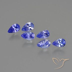 1.70 ctw Blue Tanzanite Stones, Natural Tanzanite in Pear Facet Shape for Sale