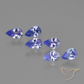 1.30 ctw Blue Tanzanite Stones, Natural Tanzanite in Pear Facet Shape for Sale