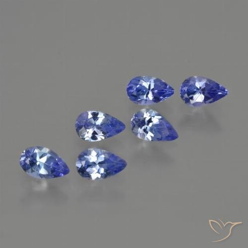 1.63 カラット ブルー タンザナイト、5.1 x 3.1 mm ペアカット、タンザニア産, Photo A