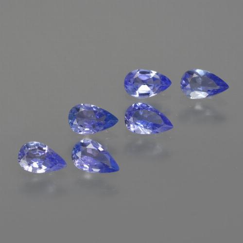 Lotto di 6 pezzi Tanzanite Blu scuro taglio pera dalla Tanzania - Dimensioni 5,1 x 3,2mm, peso 1,36 ct totali / media. 0,23 ct ciascuno, durezza Mohs 6,5 - 7 adatto per gioielli da indossare ogni giorno, Sblocca Chakra della gola, Photo A