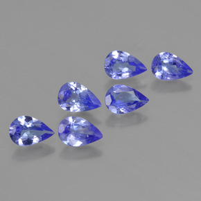 Deep Purple Blue Tansanit Edelstein - 0.4ct Birnen Schliff (ID: 419524)