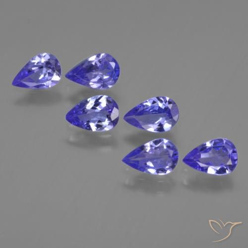 2.17ctw Natural Intense Violet Blue Tanzanite, Pear Shape, VS