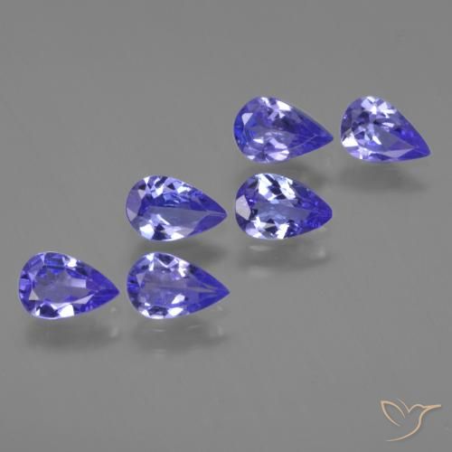 2.17 ctw Blue Tanzanite Stones, Natural Tanzanite in Pear Facet Shape for Sale