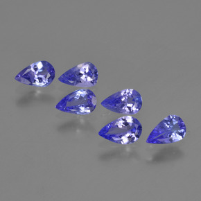 Intense Violet Blue Tansanit Edelstein - 0.3ct Birnen Schliff (ID: 420222)