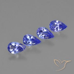 1.67 ctw Blue Tanzanite Stones, Natural Tanzanite in Pear Facet Shape for Sale