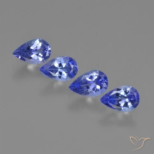 Deep Purple Blue Tanzanite Gem - 0.4ct Pear Facet (ID: 420441)
