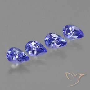 1.68 ctw Blue Tanzanite Stones, Natural Tanzanite in Pear Facet Shape for Sale