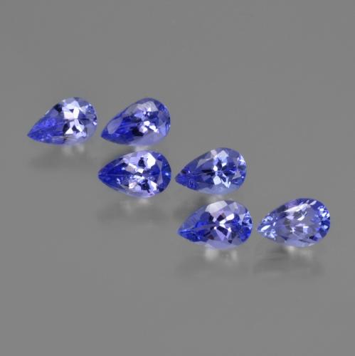 Azul púrpura intenso Tanzanita Gema - 0.4ct Corte en forma de pera (ID: 420571)