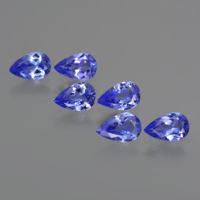 Deep Purple Blue Tansanit Edelstein - 0.4ct Birnen Schliff (ID: 420574)