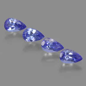 Intense Violet Blue Tansanit Edelstein - 0.4ct Birnen Schliff (ID: 420686)