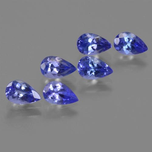 Deep Violet Blue Tanzanite Gem - 0.4ct Pear Facet (ID: 420700)
