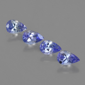 1.63 ctw Blue Tanzanite Gemstones, Tanzanite Gems in Pear Facet Shape for Sale.