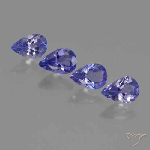 1.41 ctw Blue Tanzanite Gemstones, Tanzanite Gems in Pear Facet Shape for Sale.