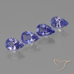 1.41 ctw Blue Tanzanite Stones, Natural Tanzanite in Pear Facet Shape for Sale