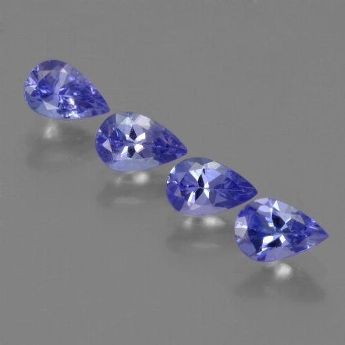 violett-blau Tansanit Edelstein - 0.5ct Birnen Schliff (ID: 421858)