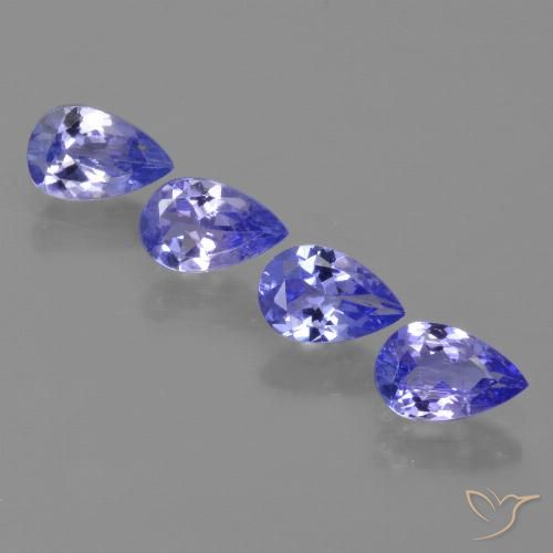 Azul violeta intenso Tanzanita Gema - 0.5ct Corte en forma de pera (ID: 421859)