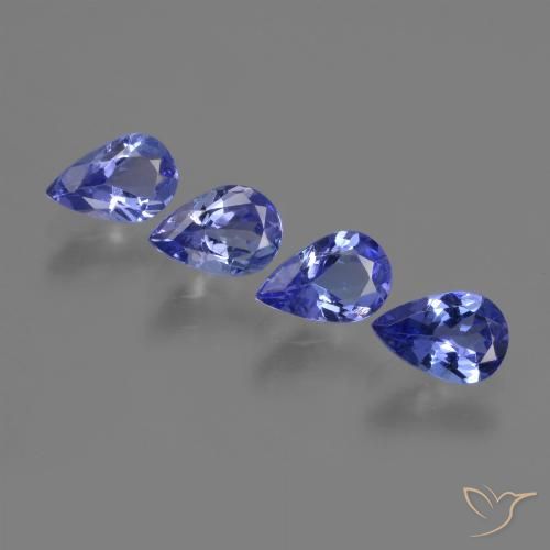 1.76ctw Natural Deep Purple Blue Tanzanite, Pear Shape, VS