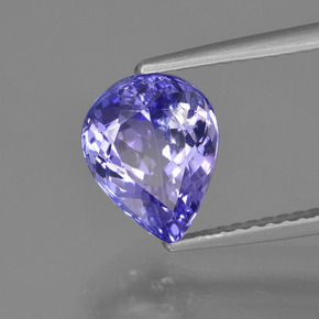 2.35 ct Violet Tanzanite Stone, Natural Tanzanite in Pear Facet Shape for Sale