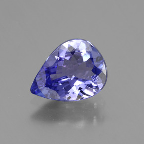 Azul violeta Tanzanita Gema - 1.4ct Corte en forma de pera (ID: 424073)