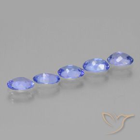Tanzanite Gemstones in 6.3 x 4.4 mm Size for Sale, Tanzanite Stones in Pastel Blue Color
