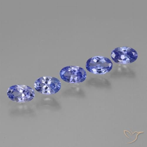 Lote de 5 piezas de Tanzanita Azul Forma ovalada de Tanzania - Tamaño 5,8 x 3,8mm, peso 2,42 ct en total / promedio. 0,48 ct cada uno, Color: Azul oscuro, Dureza Mohs 6.5 - 7 Adecuado para joyas de uso diario, Solo se encuentra en Tanzania, Photo A