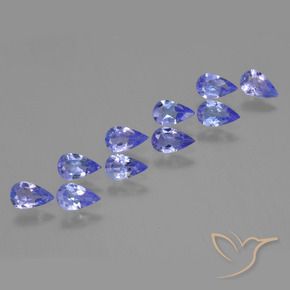 1.96 ctw Blue Tanzanite Stones, Natural Tanzanite in Pear Facet Shape for Sale