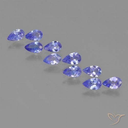 Lotto di 10 pezzi Tanzanite blu taglio pera Tanzanite - Dimensioni 4,9 x 3mm, peso 1,77 ct totali / media. 0,18 ct ciascuno, colore: Blu scuro, durezza Mohs 6,5 - 7 adatto per gioielli da indossare ogni giorno , Regalo Maasai degli dei, Photo A