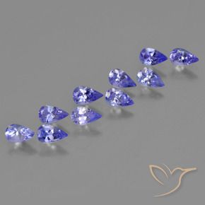 2.38 ctw Blue Tanzanite Stones, Natural Tanzanite in Pear Facet Shape for Sale