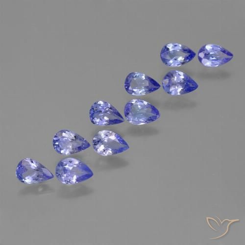 3.06 ctw Blue Tanzanite Gemstones, Tanzanite Gems in Pear Facet Shape for Sale.