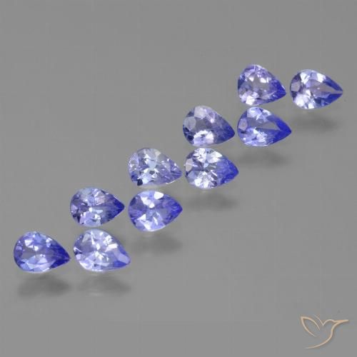 2.55ctw Natural Intense Violet Blue Tanzanite, Pear Shape, VS