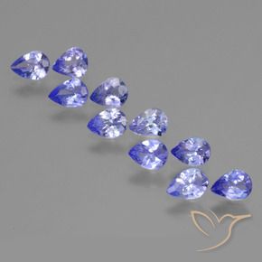 2.55 ctw Blue Tanzanite Stones, Natural Tanzanite in Pear Facet Shape for Sale