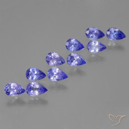 Intense Violet Blue Tanzanite Gem - 0.4ct Pear Facet (ID: 454064)
